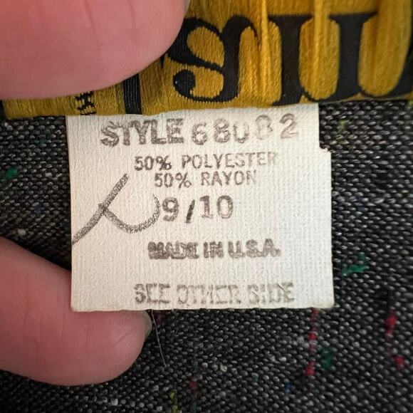 Vintage California Jam Women's Made in USA Cropped Double Breasted Grey Blazer 8 - Picture 11 of 12